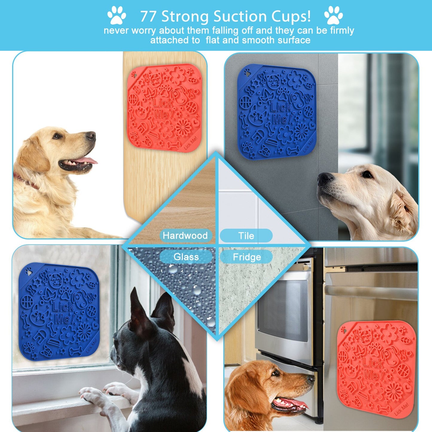 Silicone Pet Licking Mat With Suction Dog Lick Pad Slow Feeder Licky