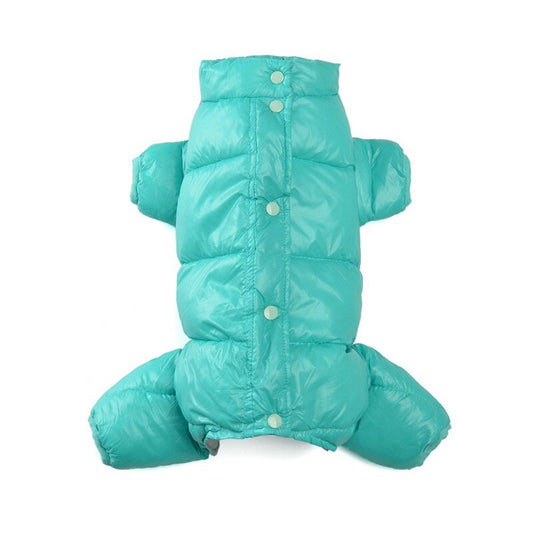 Solid Cotton Dog Jumpsuit Winter Pet Dog Clothes 4 leg Dog Jacket For