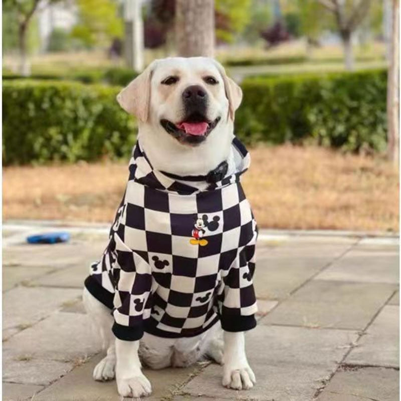 Spring Summer Large Dog Cute Hoodie Pet Clothes Labrador Trendy Black