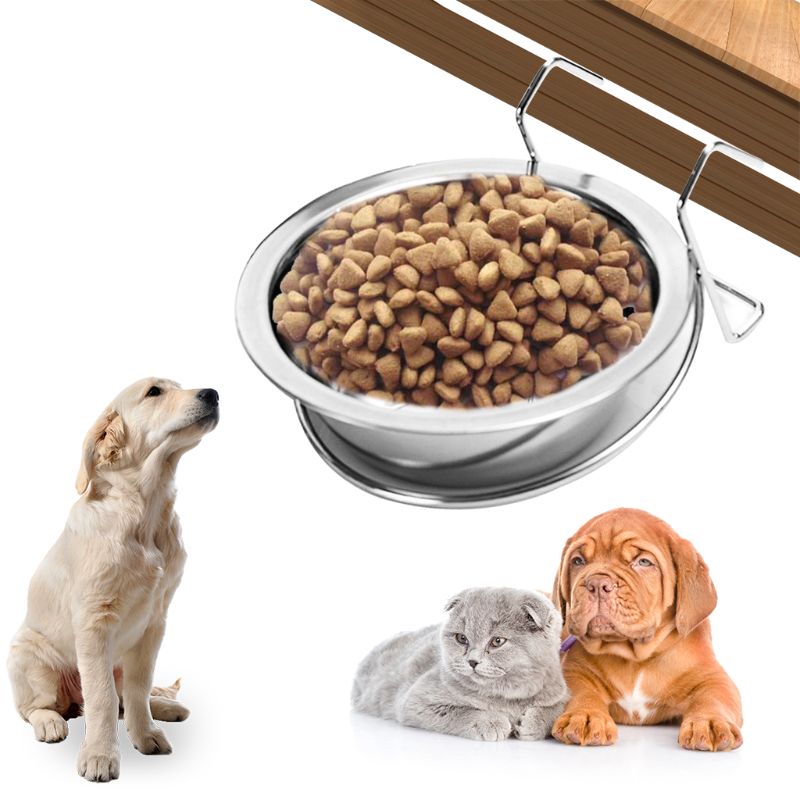 Stainless Steel Pet Feed Supplies Dog Bowl Puppy Cat Bird Parrot Food