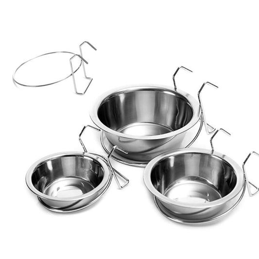 Stainless Steel Pet Feed Supplies Dog Bowl Puppy Cat Bird Parrot Food