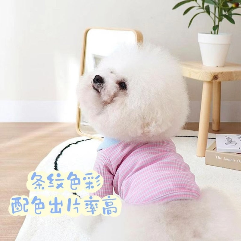 Stripe Shirts Dog Clothes Sweet Cotton Small Dogs Clothing Pet Outfits