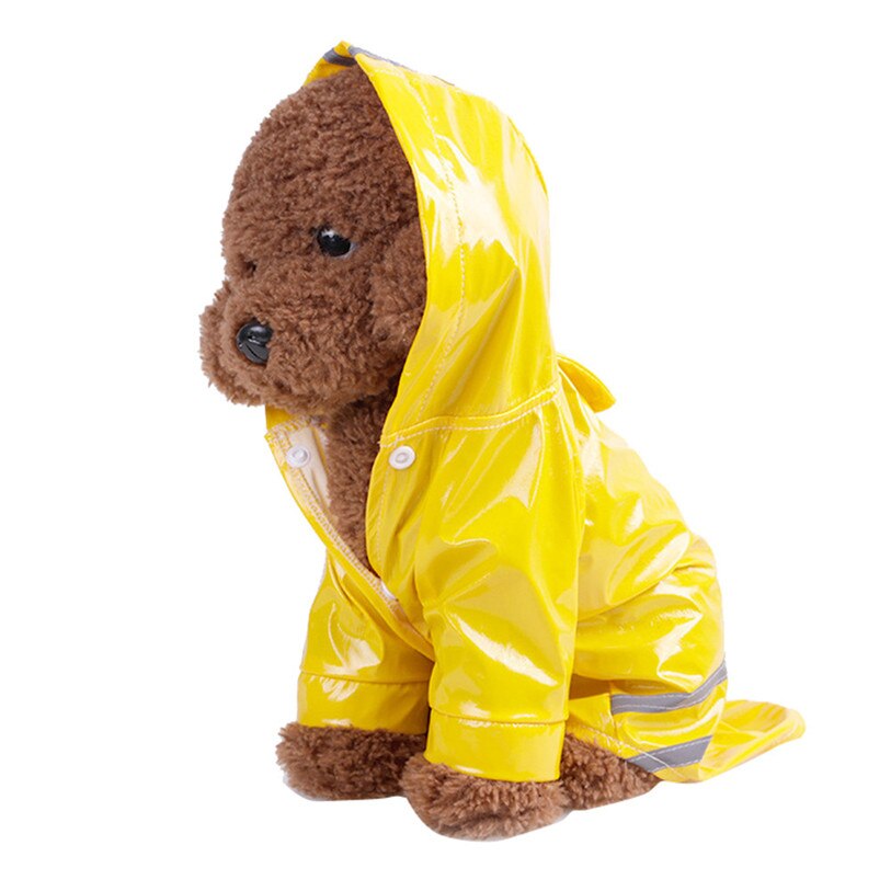 Summer Outdoor Puppy Pet Rain Coat S XL Hoody Waterproof Jackets PU