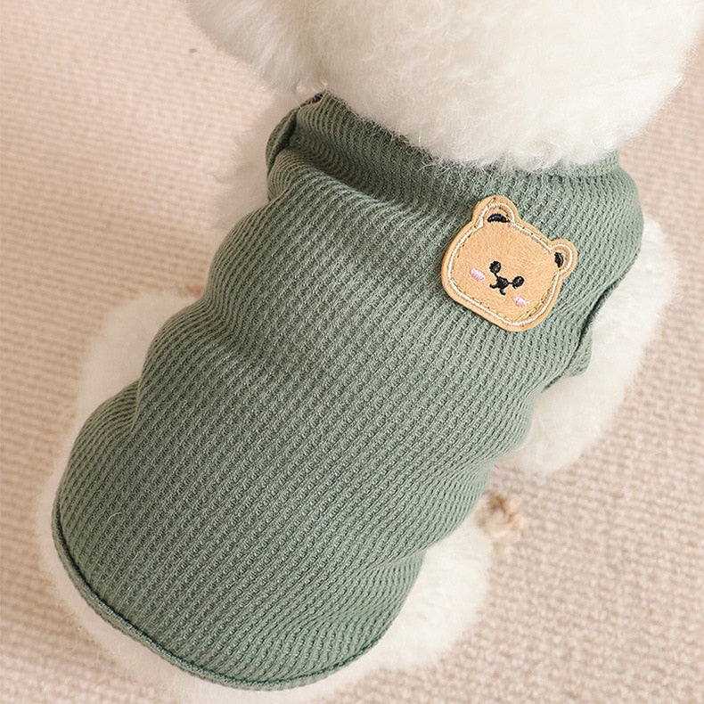 Summer Pet Dog Vest Bear Print Dogs Clothes Thin Pet Pullover Puppy