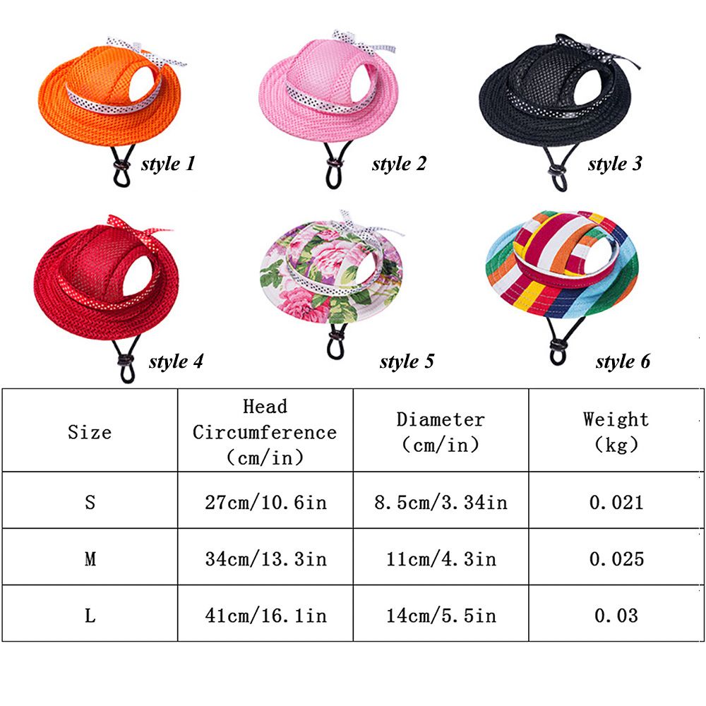 Summer Pet Hat Outdoor Breathable Sun Protection Cap with Ear Holes