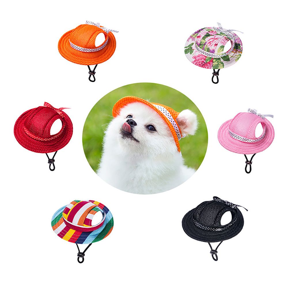 Summer Pet Hat Outdoor Breathable Sun Protection Cap with Ear Holes