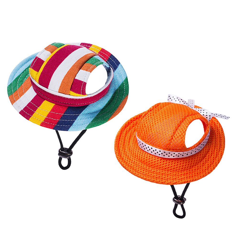 Summer Pet Hat Outdoor Breathable Sun Protection Cap with Ear Holes