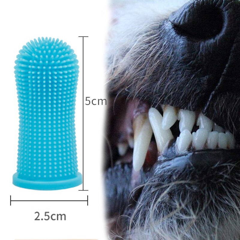 Super Soft Pet Finger Toothbrush Dog Brush Bad Breath Tartar Teeth