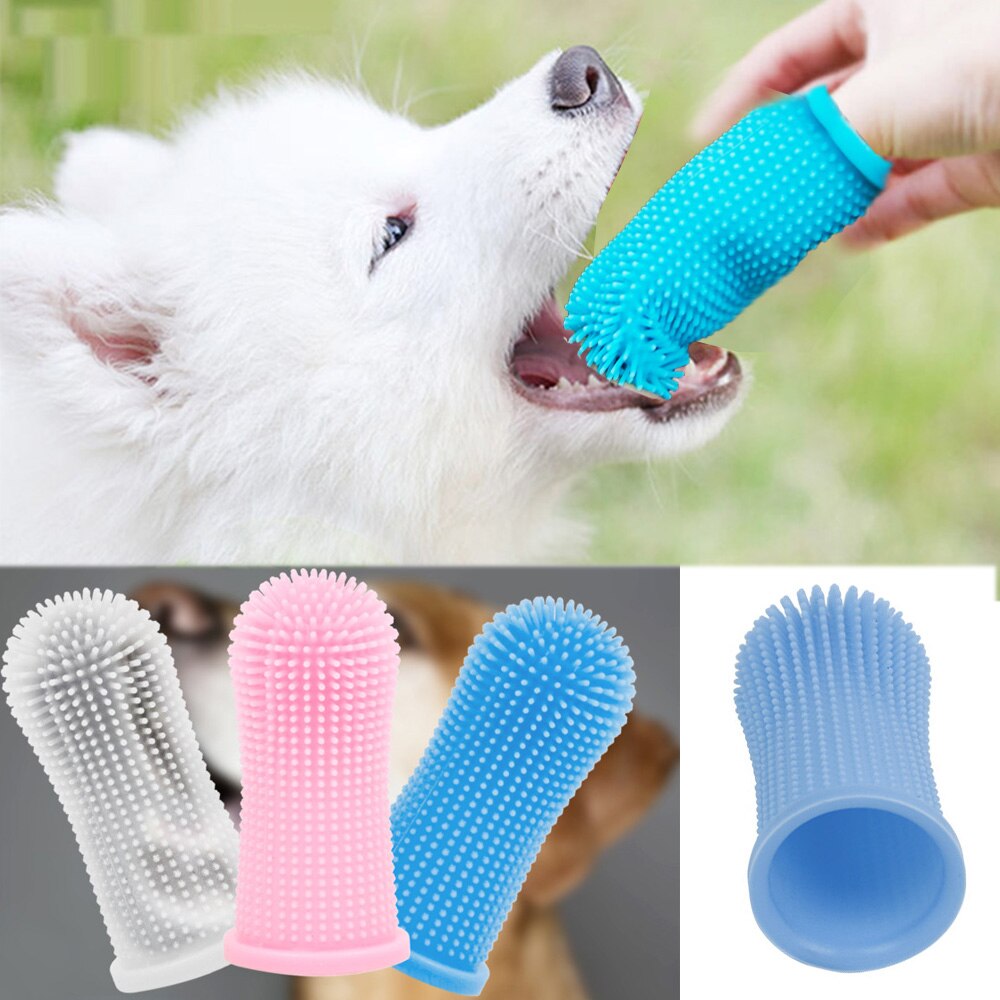 Super Soft Pet Finger Toothbrush Dog Brush Bad Breath Tartar Teeth