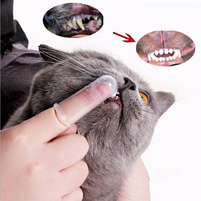 Super Soft Pet Finger Toothbrush Dog Brush Bad Breath Tartar Teeth