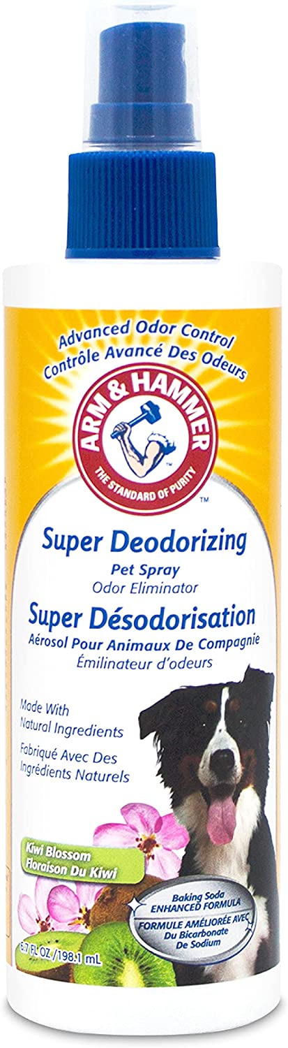 Arm & Hammer for Pets Super Deodorizing Spray for Dogs | Best Odor Eliminating Spray for All Dogs & Puppies | Fresh Kiwi Blossom Scent That Smells Great, 8 Ounces