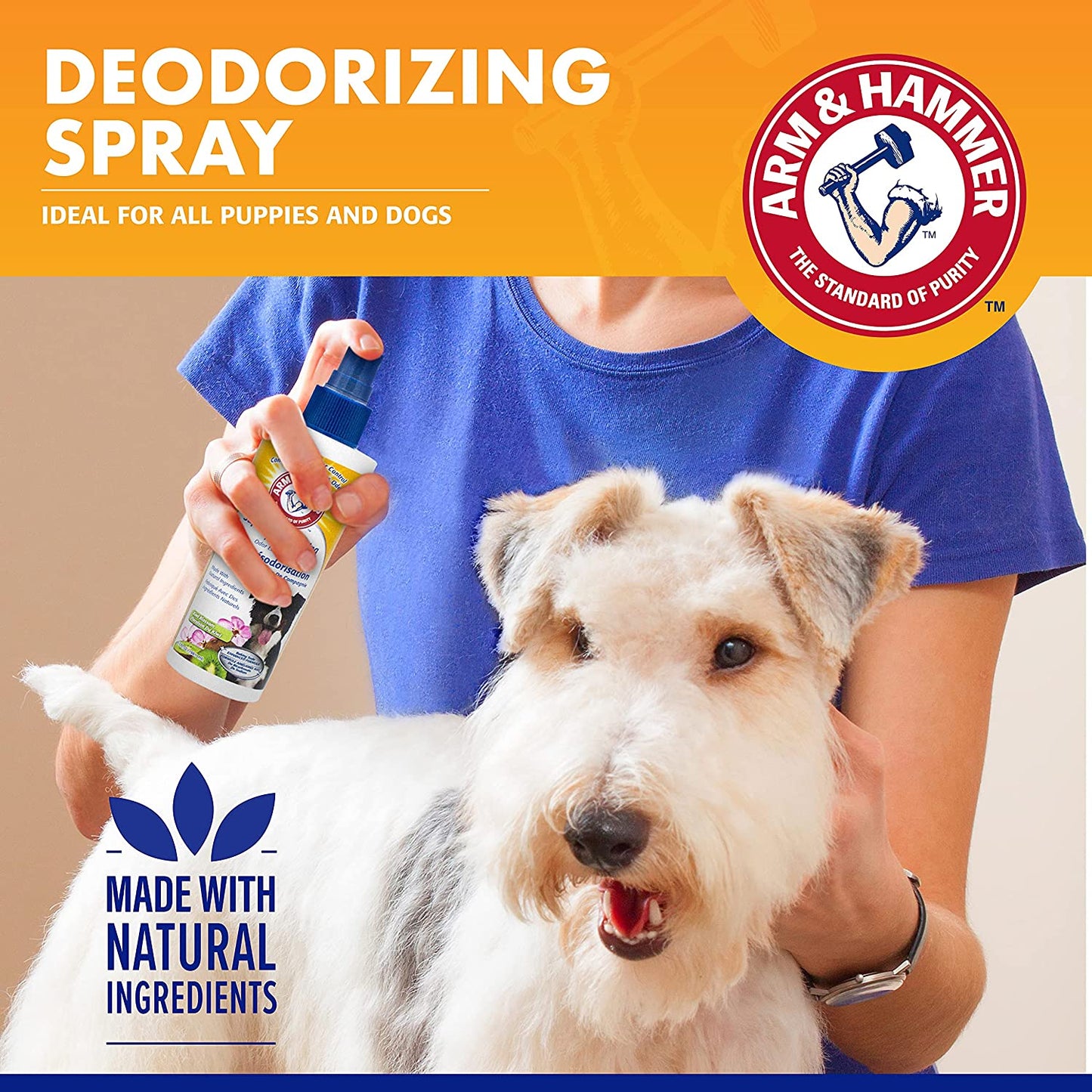 Arm & Hammer for Pets Super Deodorizing Spray for Dogs | Best Odor Eliminating Spray for All Dogs & Puppies | Fresh Kiwi Blossom Scent That Smells Great, 8 Ounces