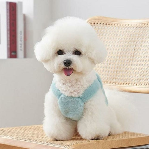 Sweet Dog Hoodies Winter Pet Dog Clothes Plush Lace Dog Vest Fleece