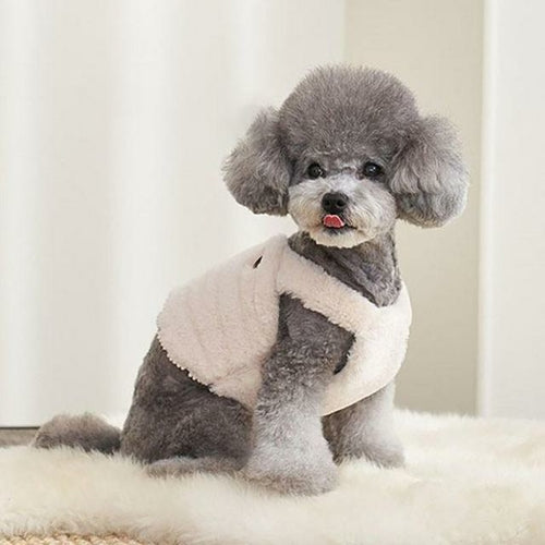 Sweet Dog Hoodies Winter Pet Dog Clothes Plush Lace Dog Vest Fleece