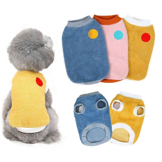 Thick Ferret Fleece Dog Vest Winter Warm Pet Dog Clothes For Small