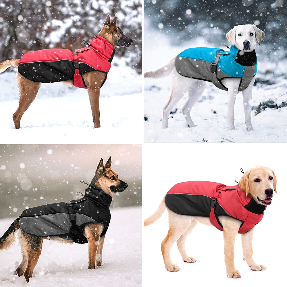 Waterproof Big Dog Clothes Warm Large Dog Coat Jacket Reflective