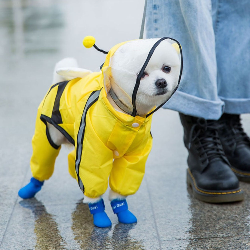 Waterproof Puppy Dog Raincoats Rain Jacket With Hood For Small Medium