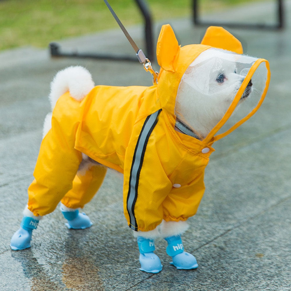 Waterproof Puppy Dog Raincoats Rain Jacket With Hood For Small Medium