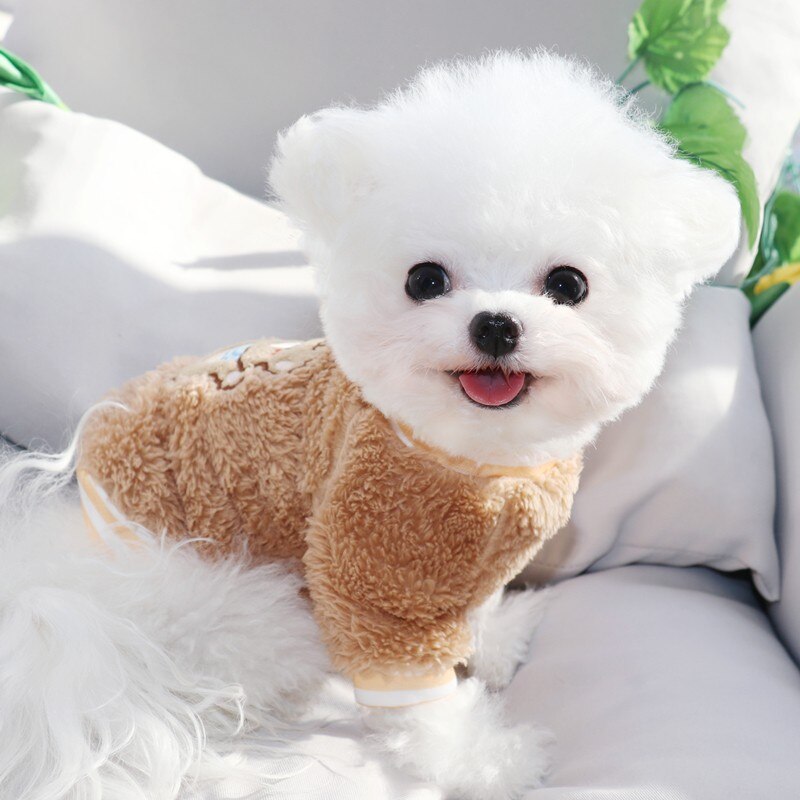 Winter Fleece Warm Pet Dog Clothes Plush Comfortable Dog Hoody Cute