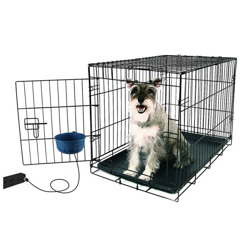 Winter Heating Suspended Pet Feeder Crate Bowl For Puppies Pet Dog Cat