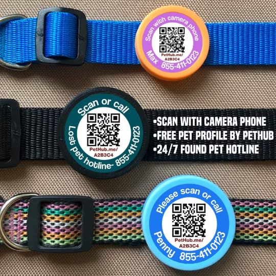 Wholesale Pack of 10 QR Code Pet ID Tags with Free Pet Profile