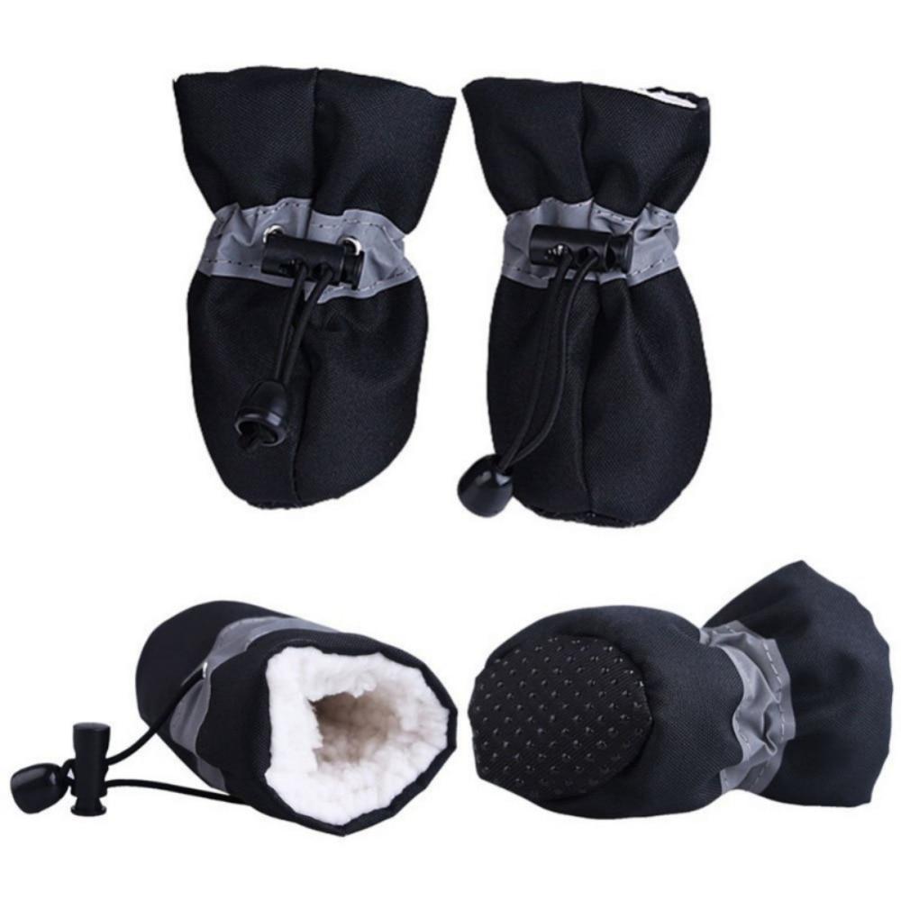 Dogs Winter Warm Shoes 4 PCS Set